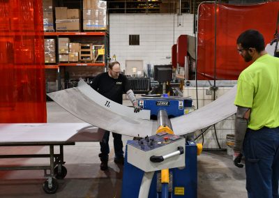 Bending a piece of stainless steel