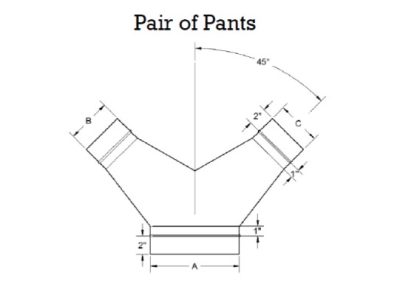 Par of pants 45 degrees
